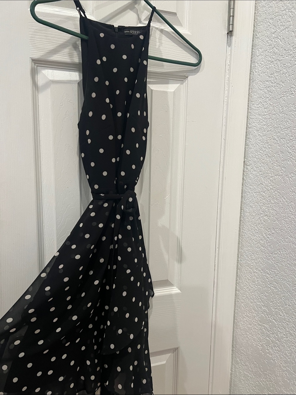 Polka Dots!!! Guess Black - White Halter Midi Dress - flowy, perfect day/night